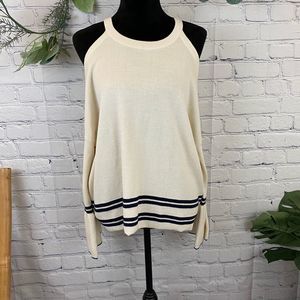 Knitted & Knotted cold shoulder top bell sleeves